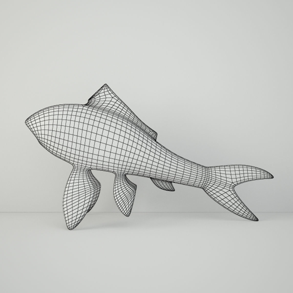 Midcentury Solid Brass Koi Fish 3D model_1