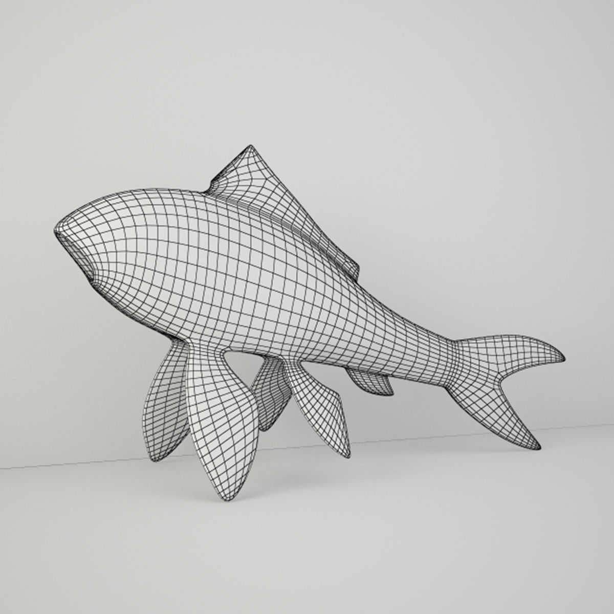 Midcentury Solid Brass Koi Fish 3D model_3