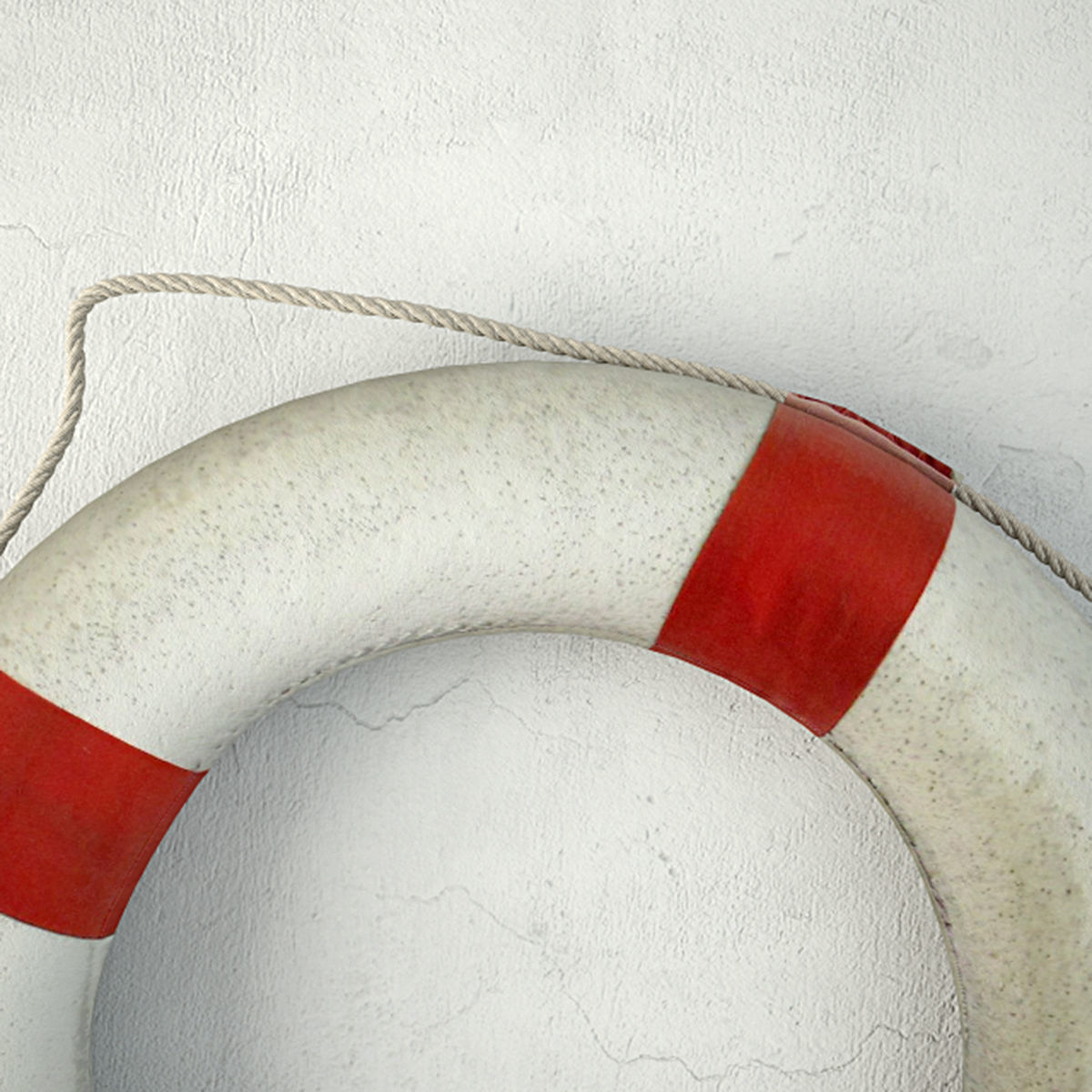 Red and White Life Preserver 3D model_4