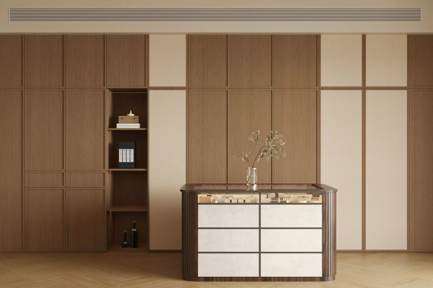 Walk-in closet Wardrobe room Mid-century walk-in closet 3D model