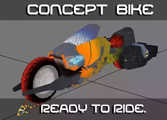 Concept Bike Low-poly 3D model