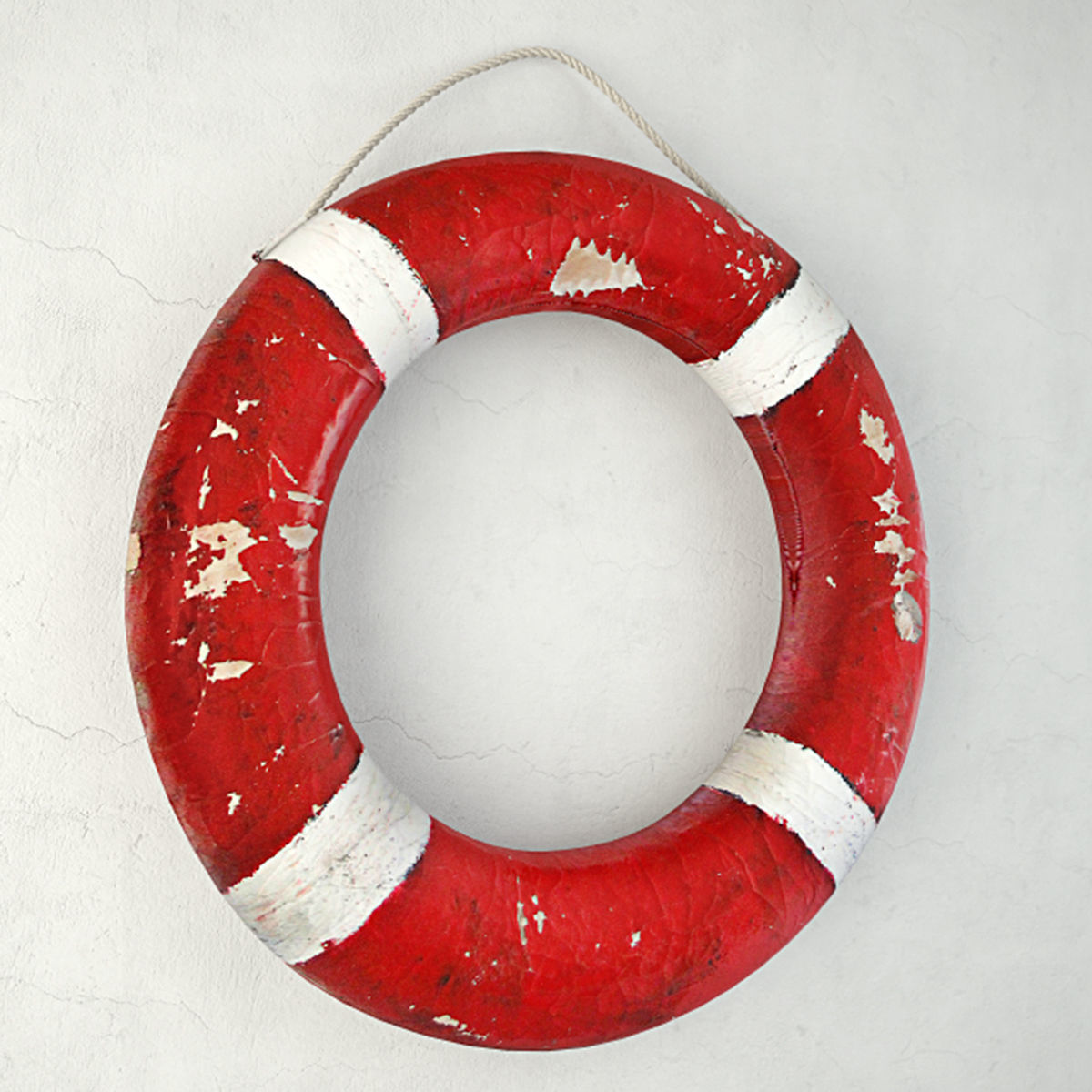 Red and White Life Preserver 2 3D model_2