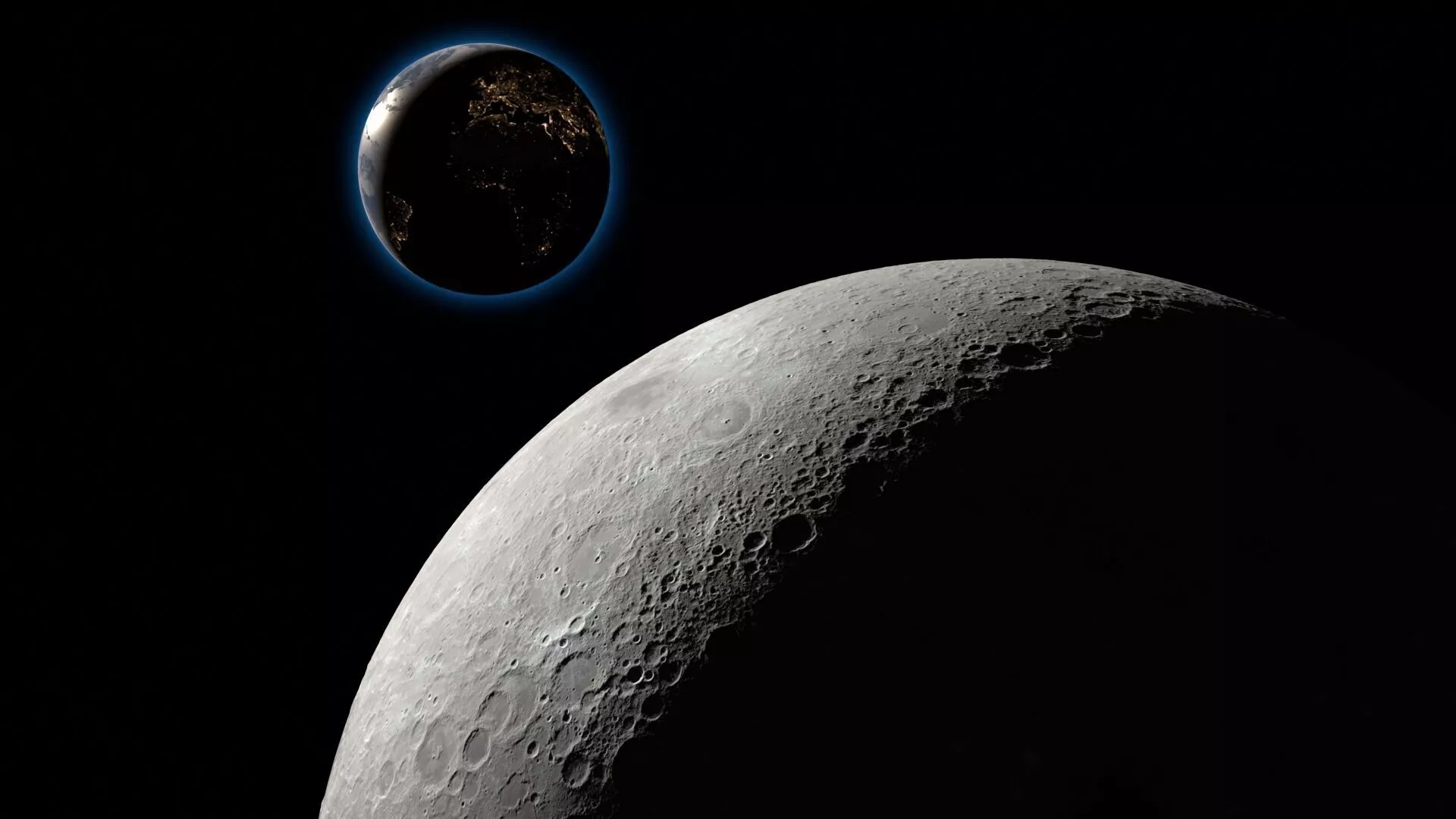 Volumetric Planet Earth with Moon For Blender 3D model