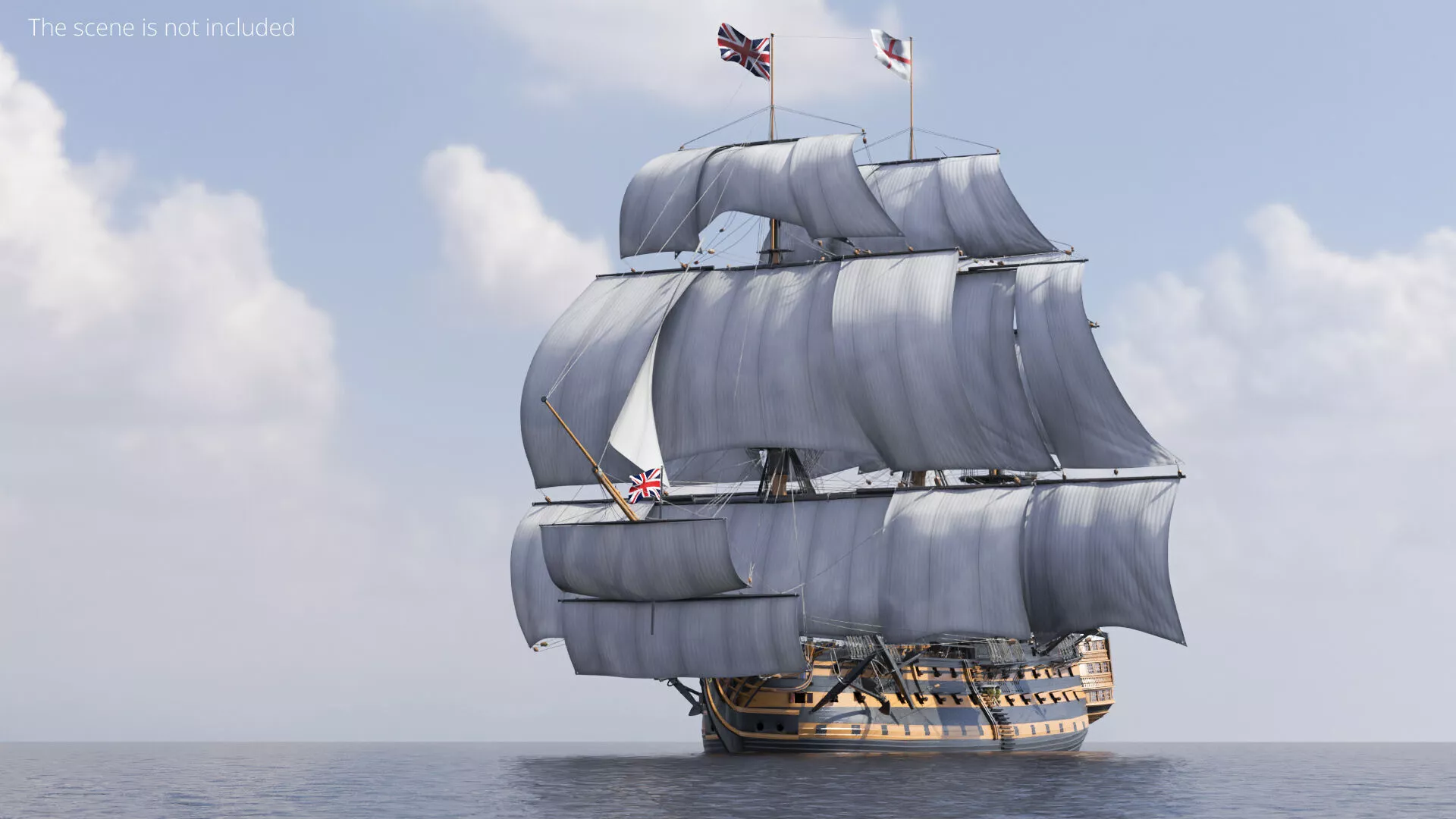 HMS Victory Royal Navy Warship Simplified 3D model