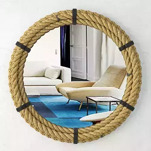 Rope Framed Industrial Mirror 3D model