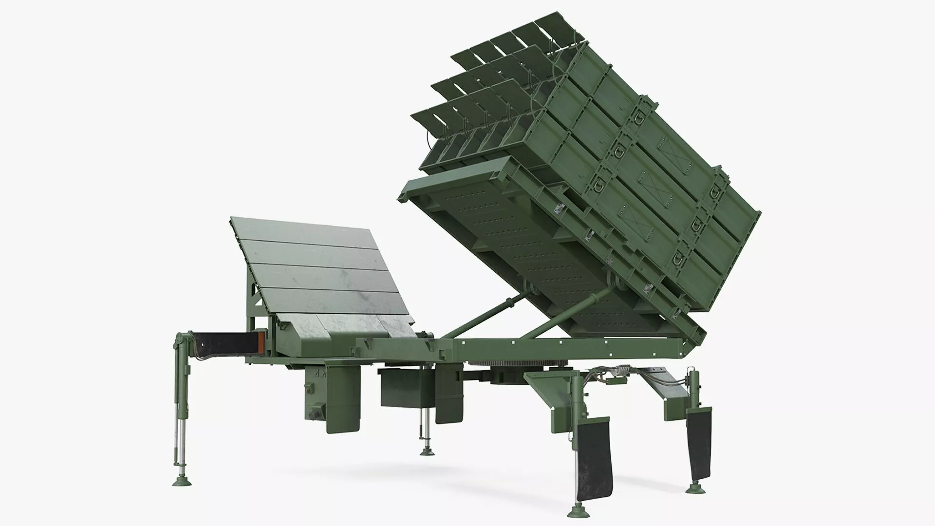 Military MLRS Launcher Module Rigged for Maya 3D model