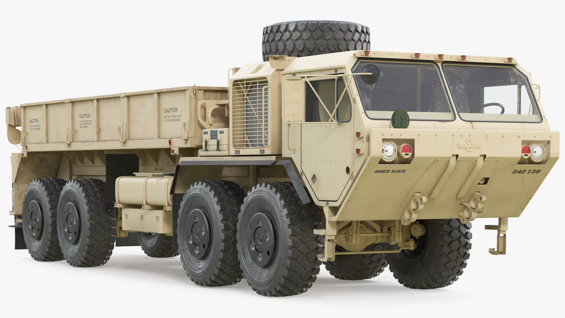 Oshkosh HEMTT M985A4 Cargo Truck Simplified 3D model