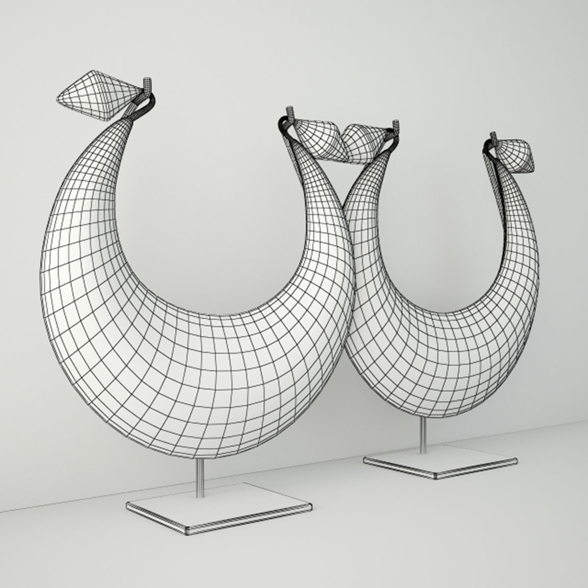 Tribal Metal Necklaces 3D model_3