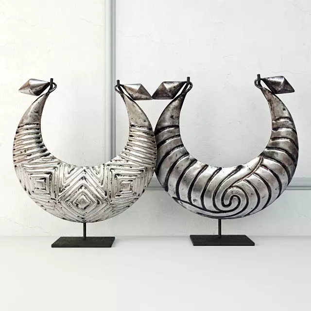 Tribal Metal Necklaces 3D model_0