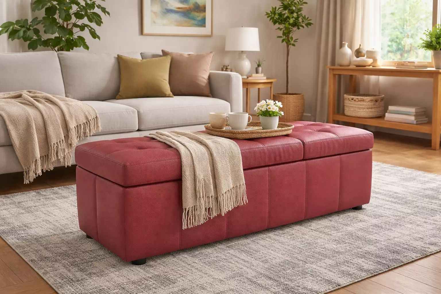 Modern Storage Bench Ottoman Model 3D model