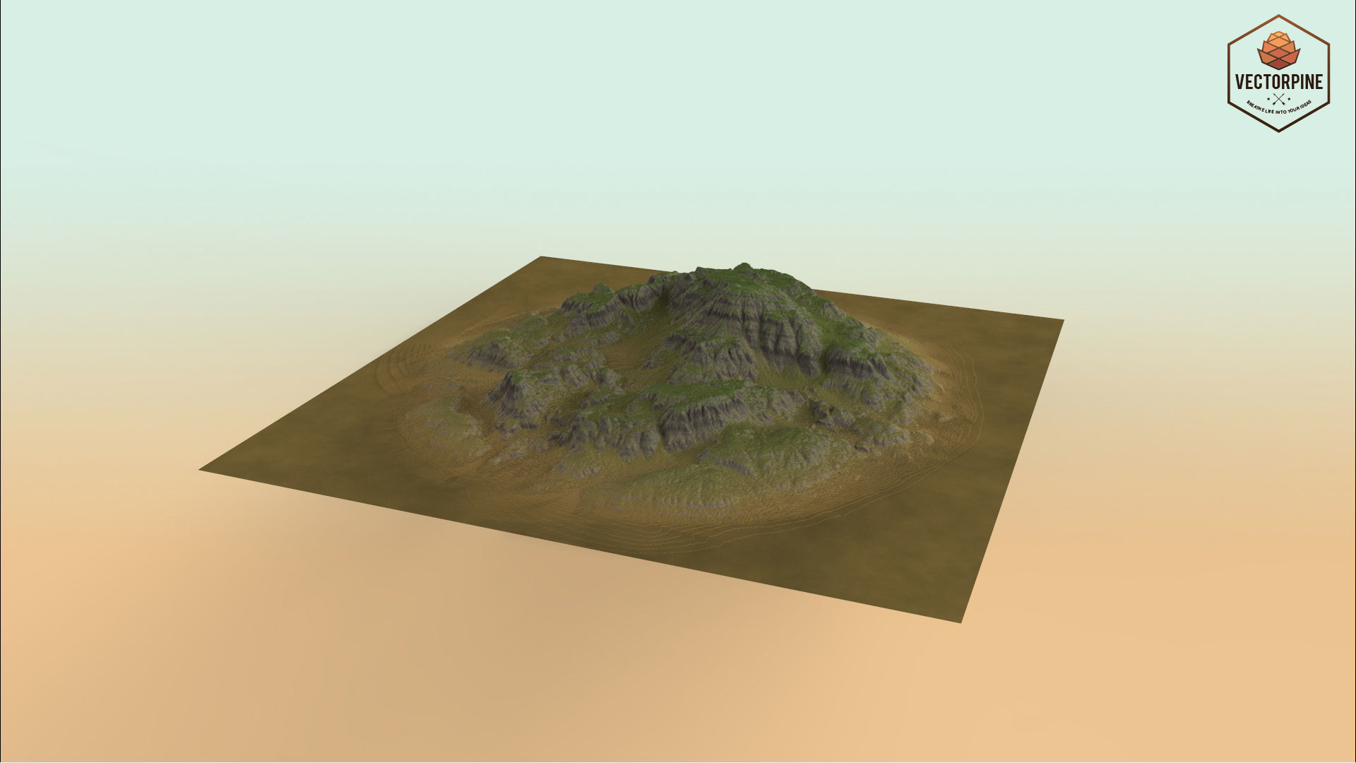 Eroded Highlands Low-poly 3D model_6