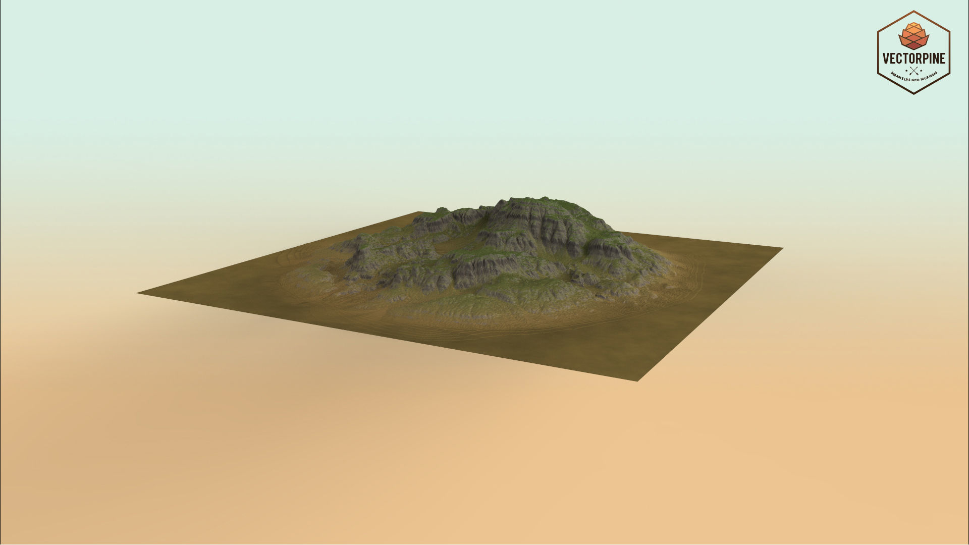 Eroded Highlands Low-poly 3D model_1