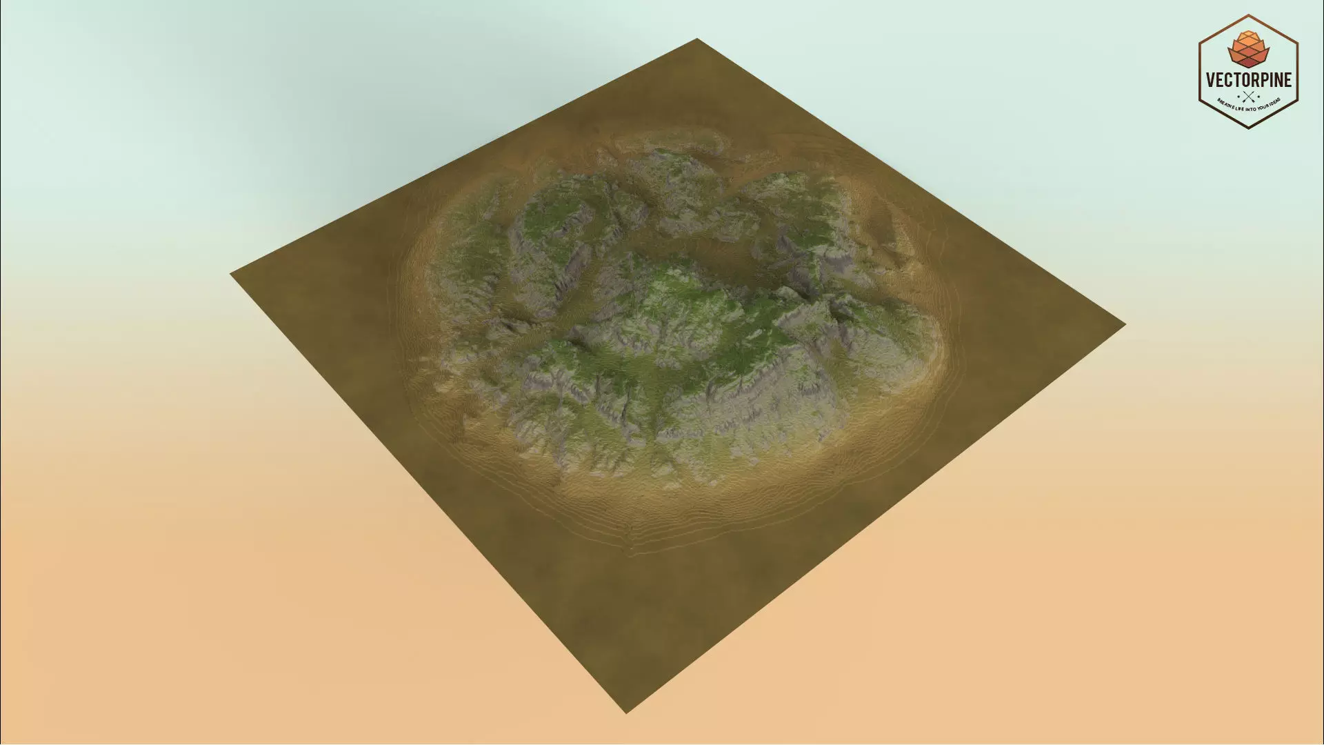 Eroded Highlands Low-poly 3D model_0