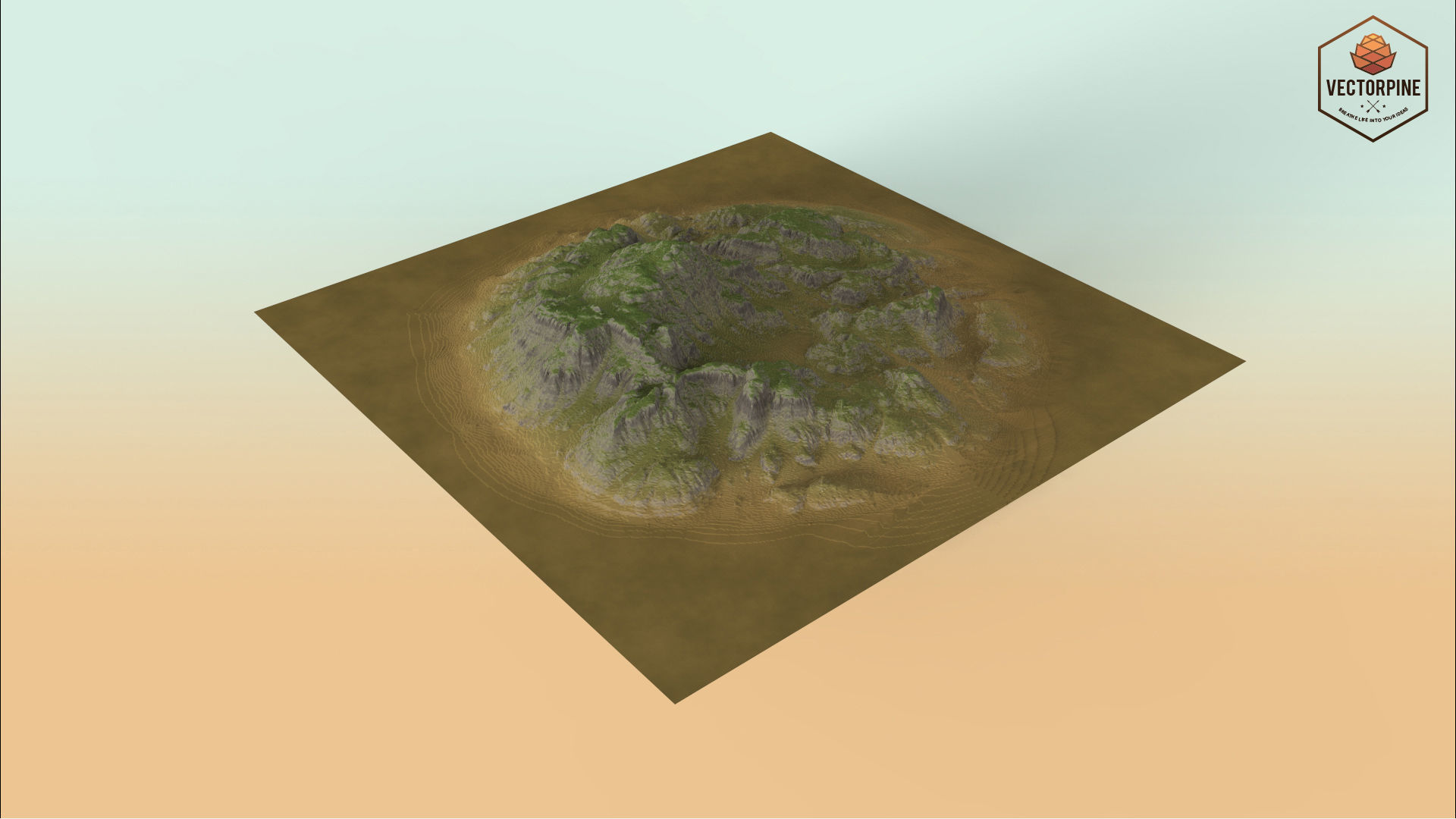 Eroded Highlands Low-poly 3D model_4