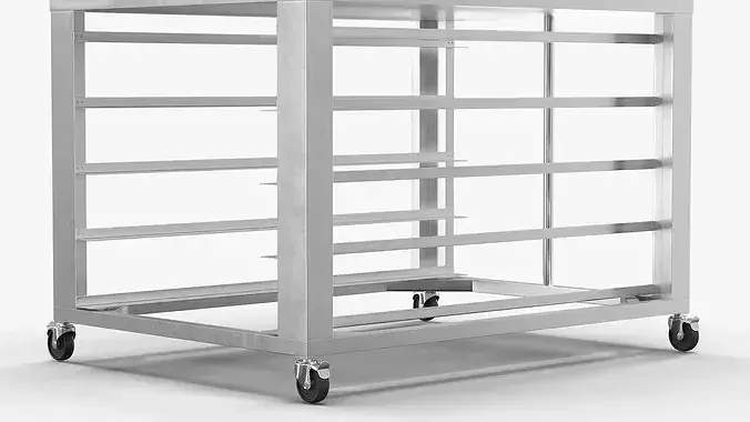 Commercial Convection Oven with Mobile Stand 3D model 6