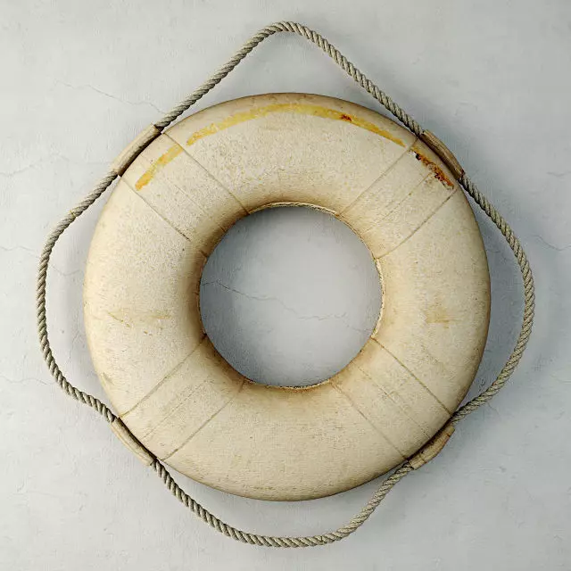 Vintage Life Preserver 3 3D model_0