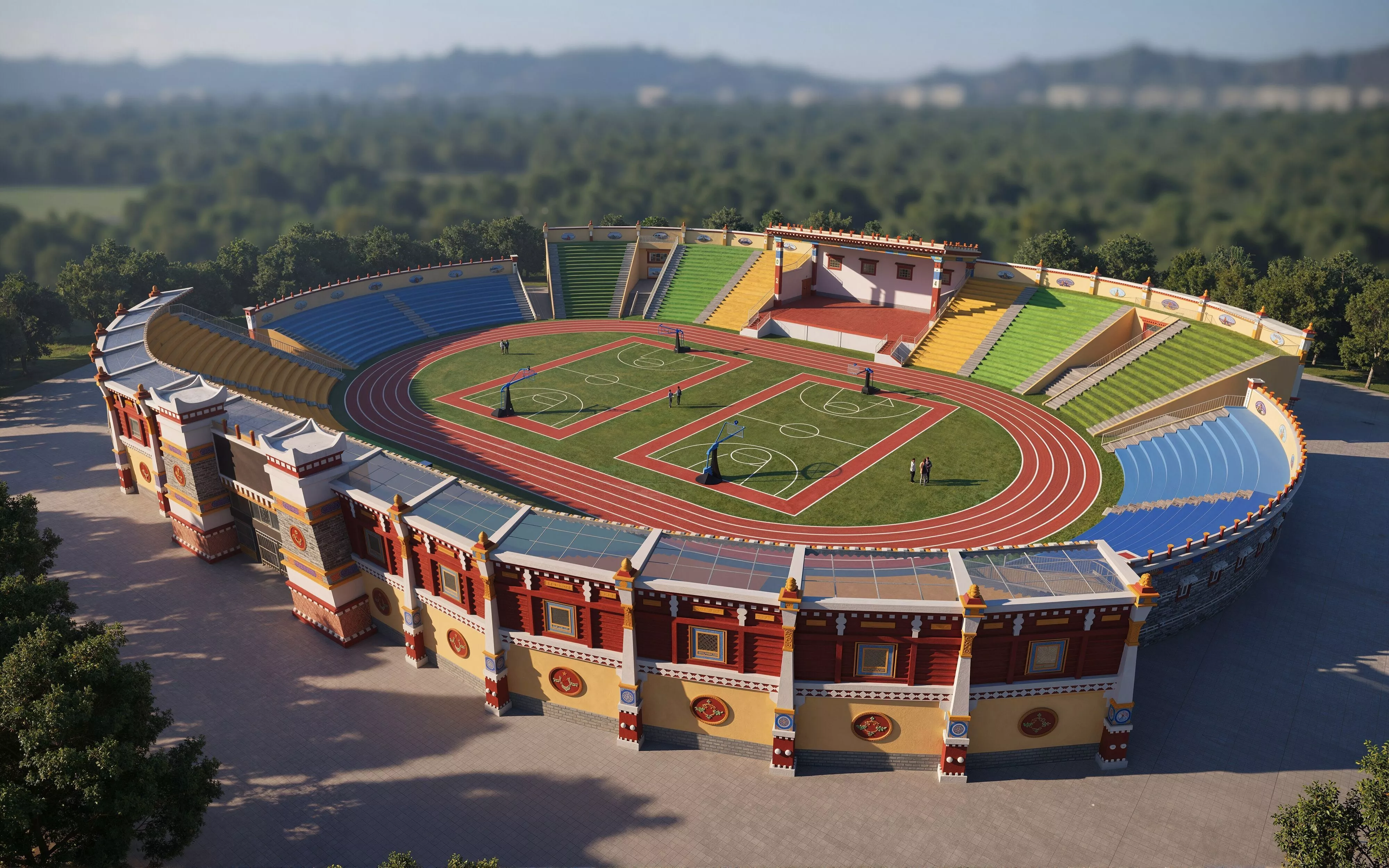 Asian Chinese Tibet gymnasium 3D model