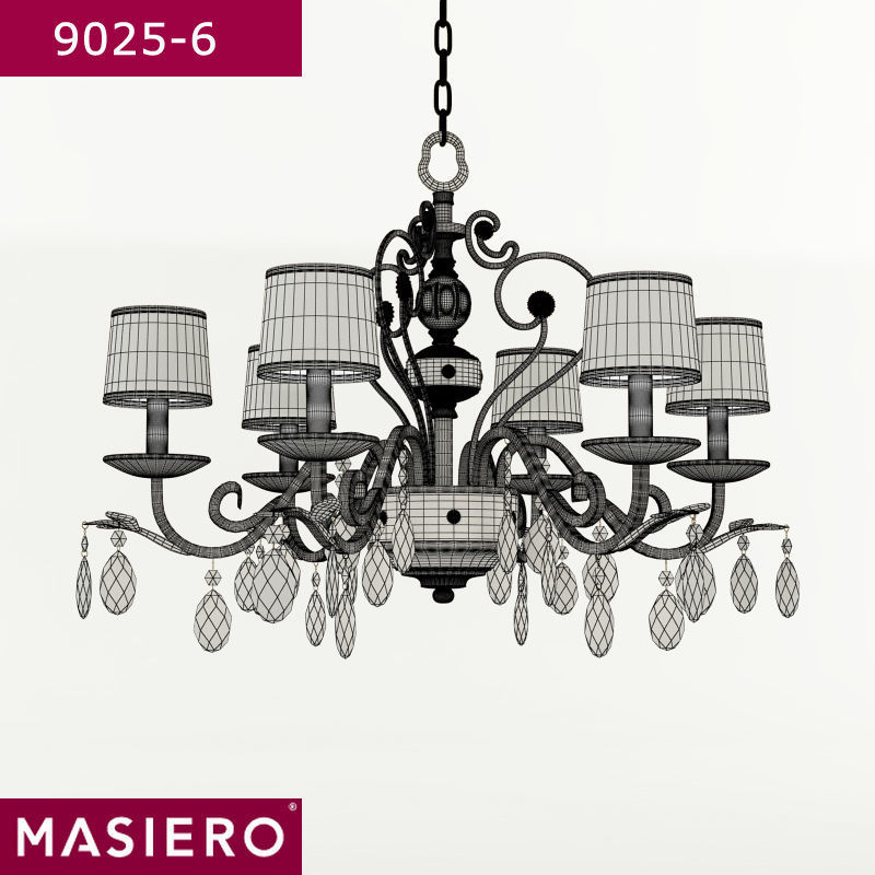 Masiero 9025 6 chandelier 3D model_1