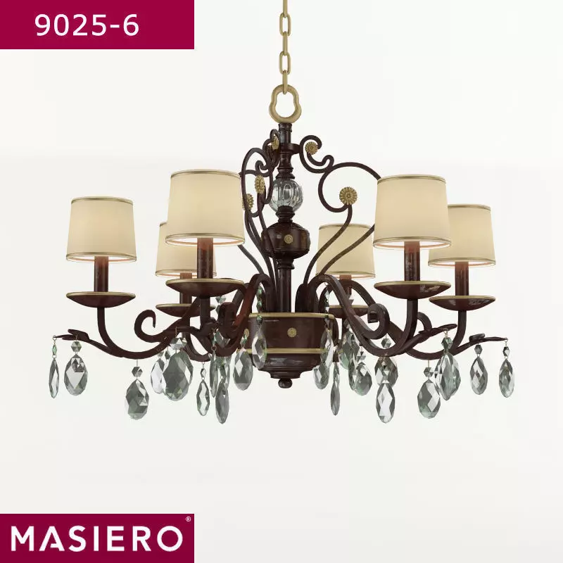 Masiero 9025 6 chandelier 3D model_0