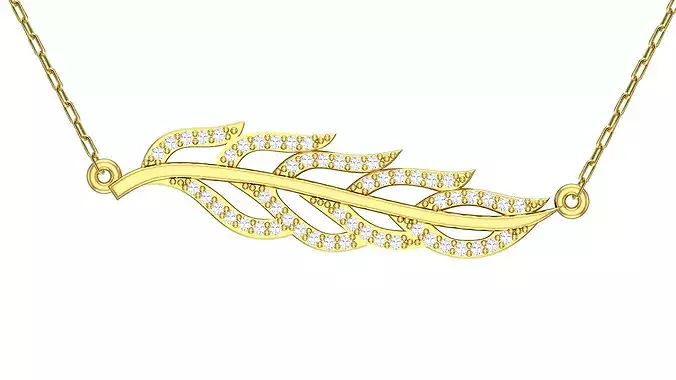 Leaf Gold Pendant Ready for Production CAD JPCO-111