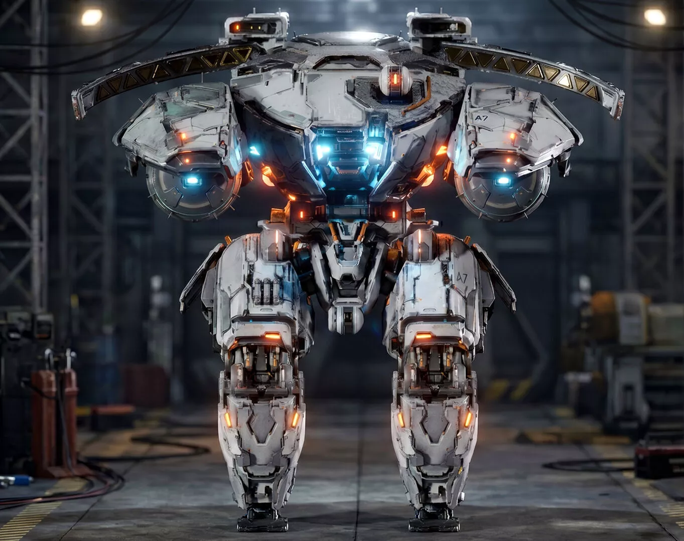 Sector Guard Fully Rigged Sci-Fi Robot 3D model