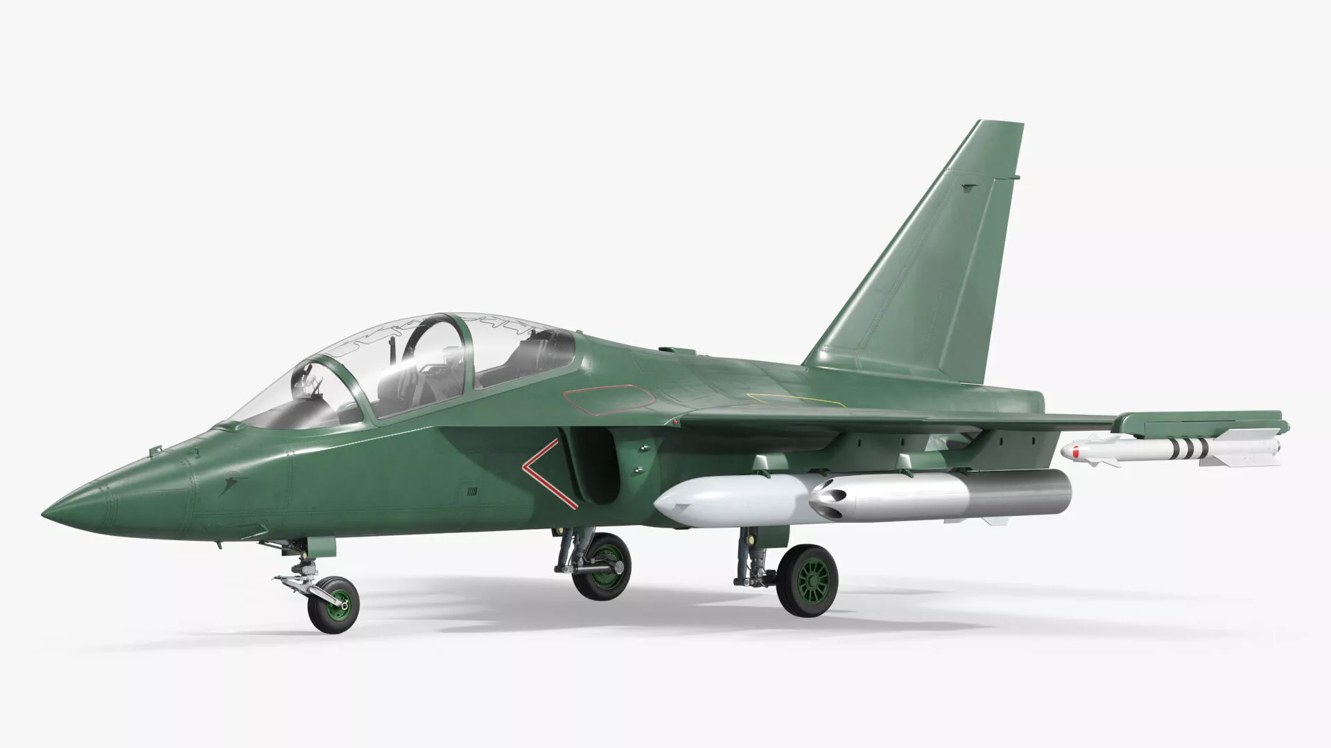 Advanced Light Jet Aircraft Green Rigged for Maya 3D model