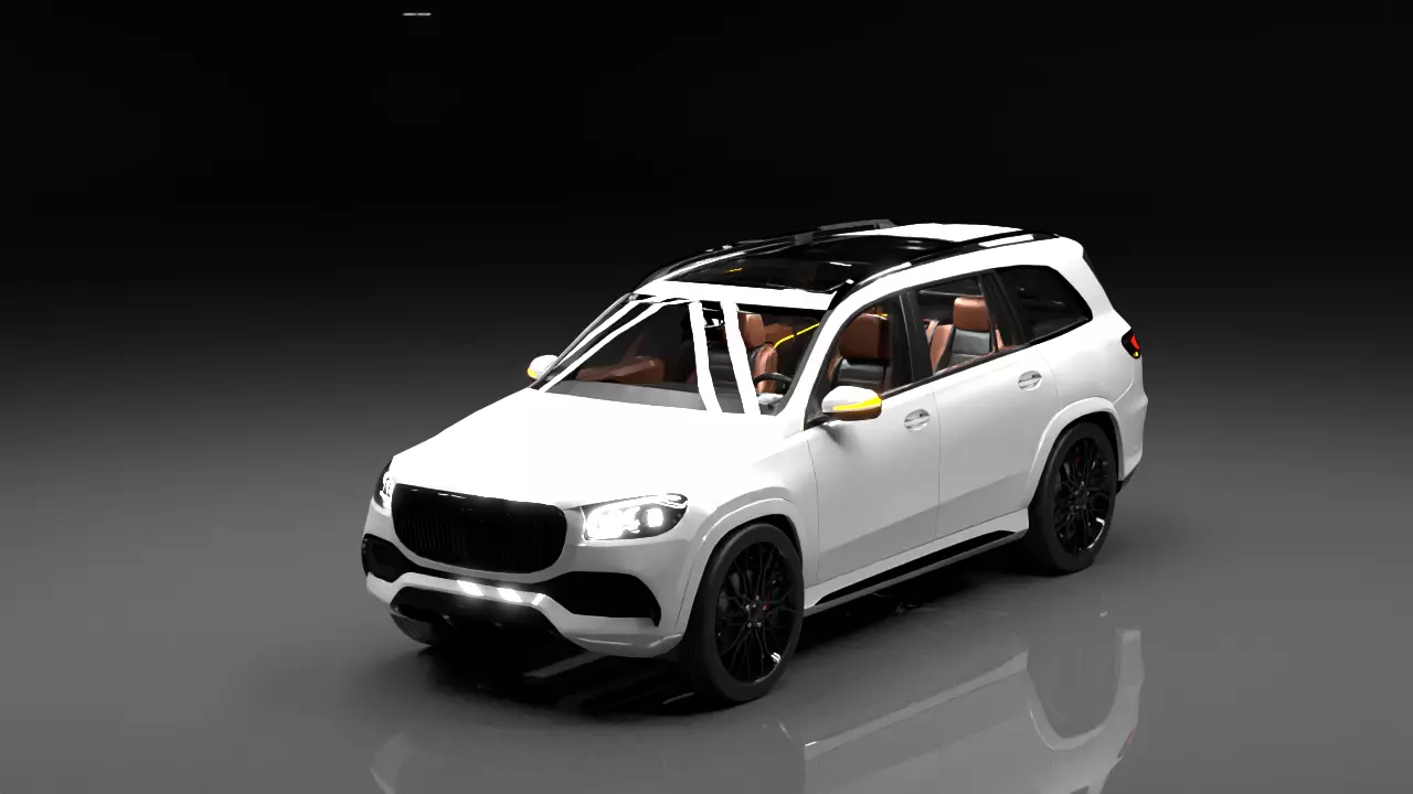 Luxury SUV Rigged 3D Model With Interior 4x4 3D model
