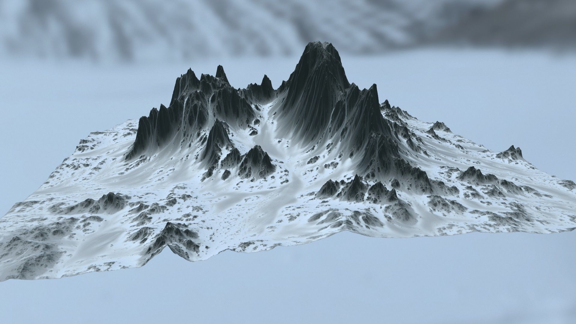 Snow Mountain Low-poly 3D model_11