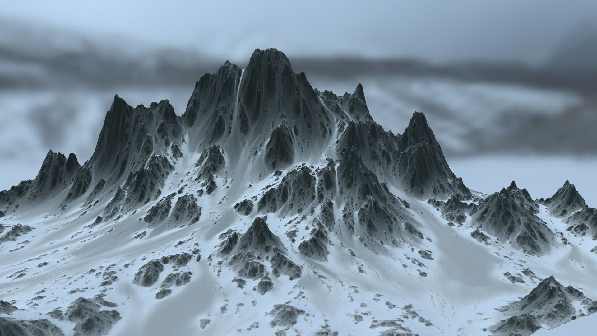 Snow Mountain Low-poly 3D model_3