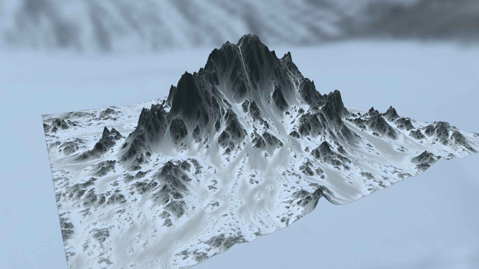 Snow Mountain Low-poly 3D model_10