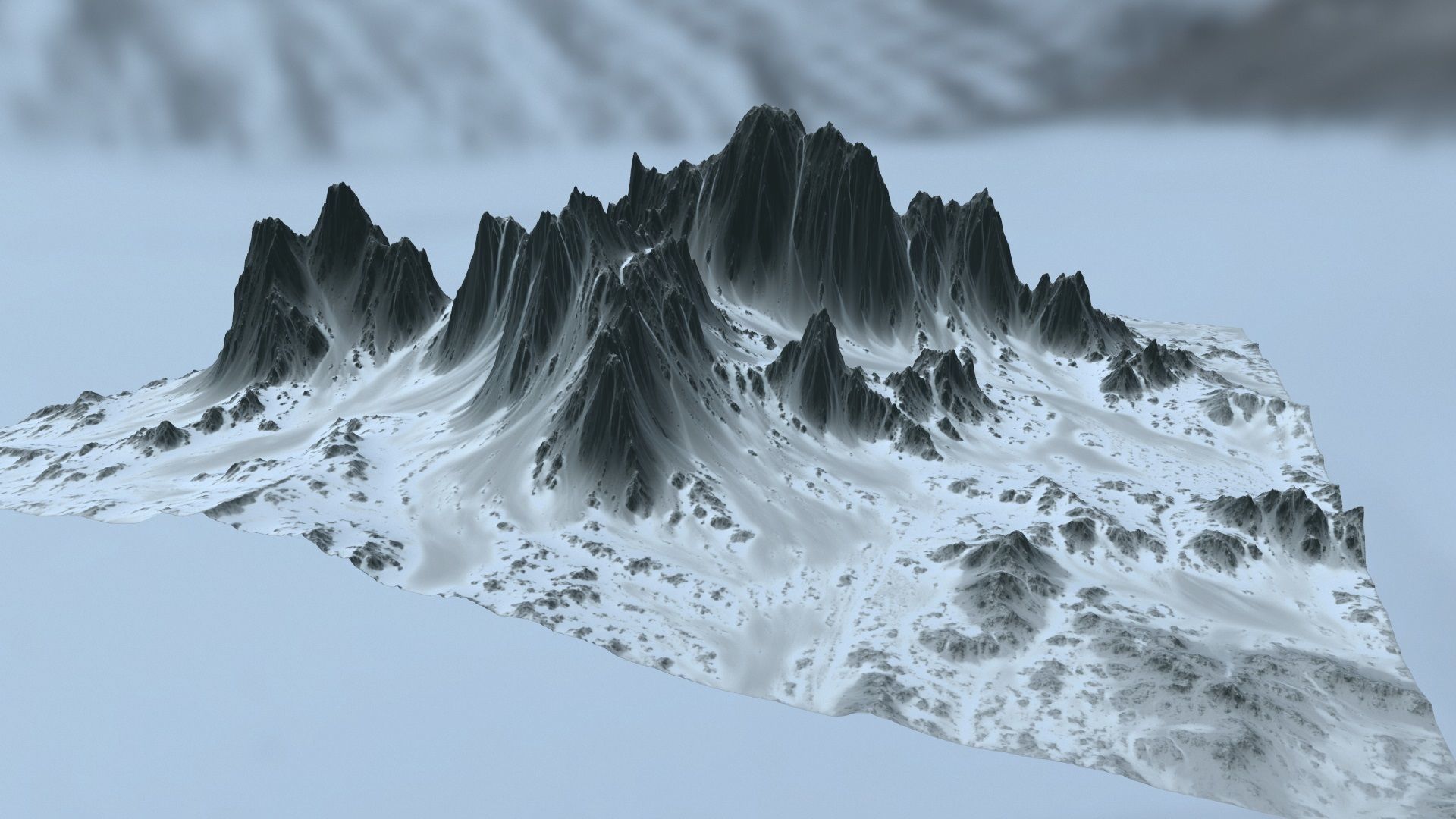 Snow Mountain Low-poly 3D model_12