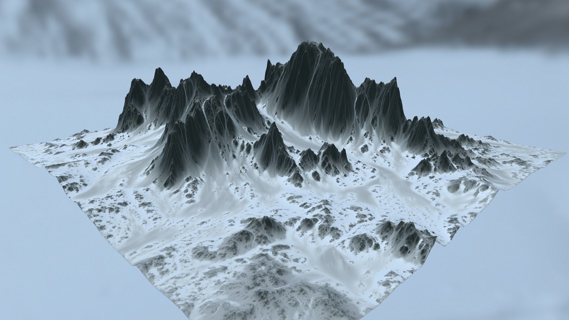 Snow Mountain Low-poly 3D model_13