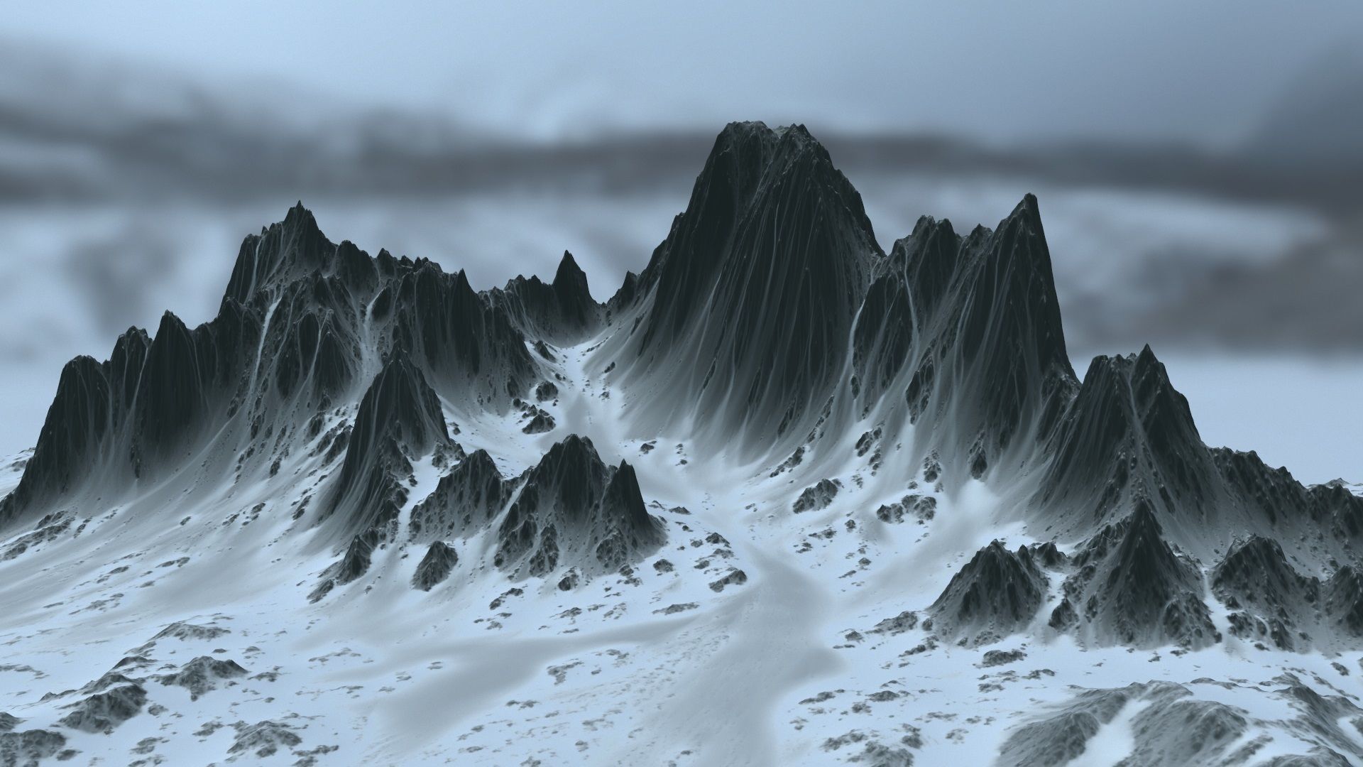 Snow Mountain Low-poly 3D model_17