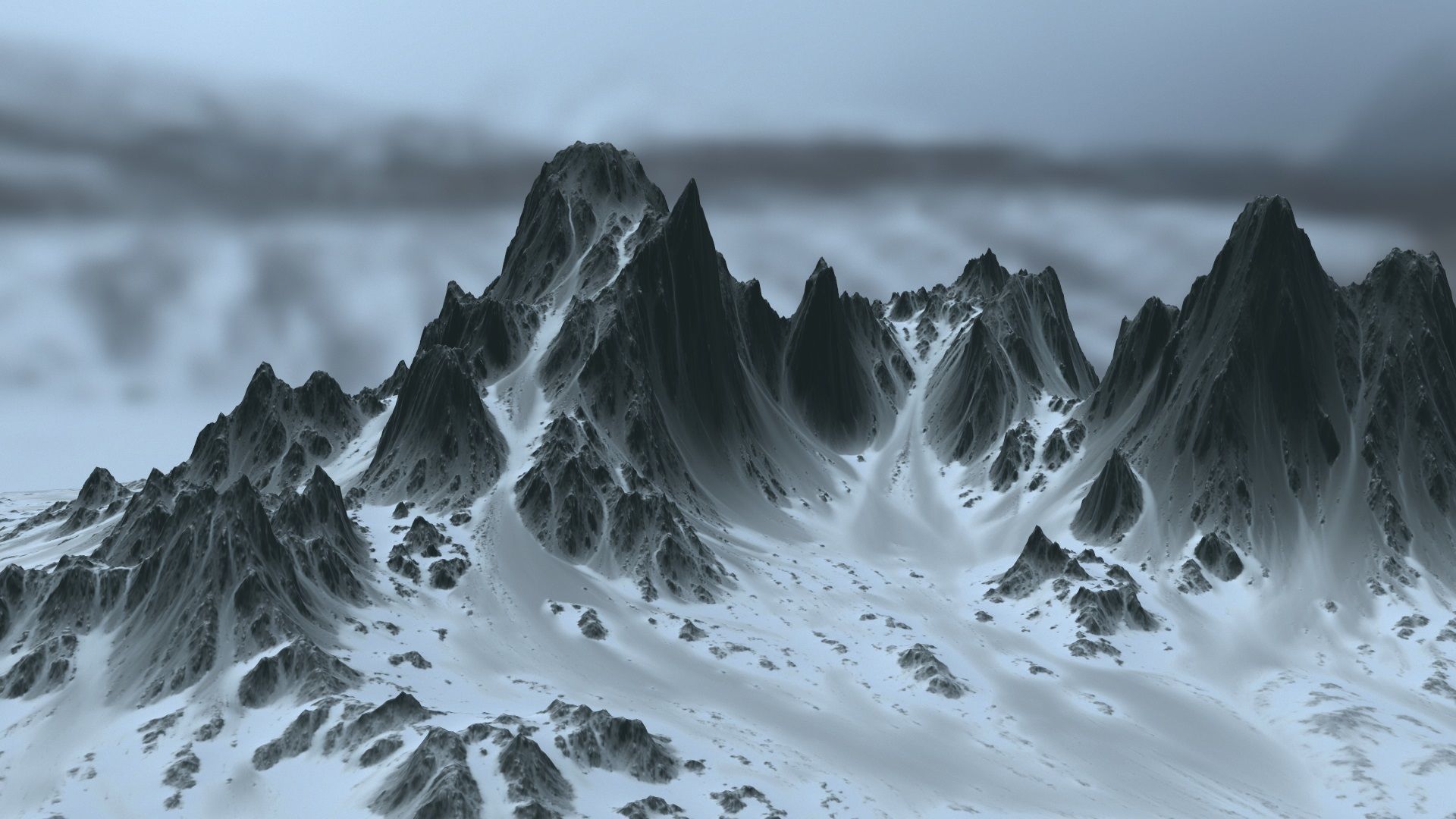 Snow Mountain Low-poly 3D model_2