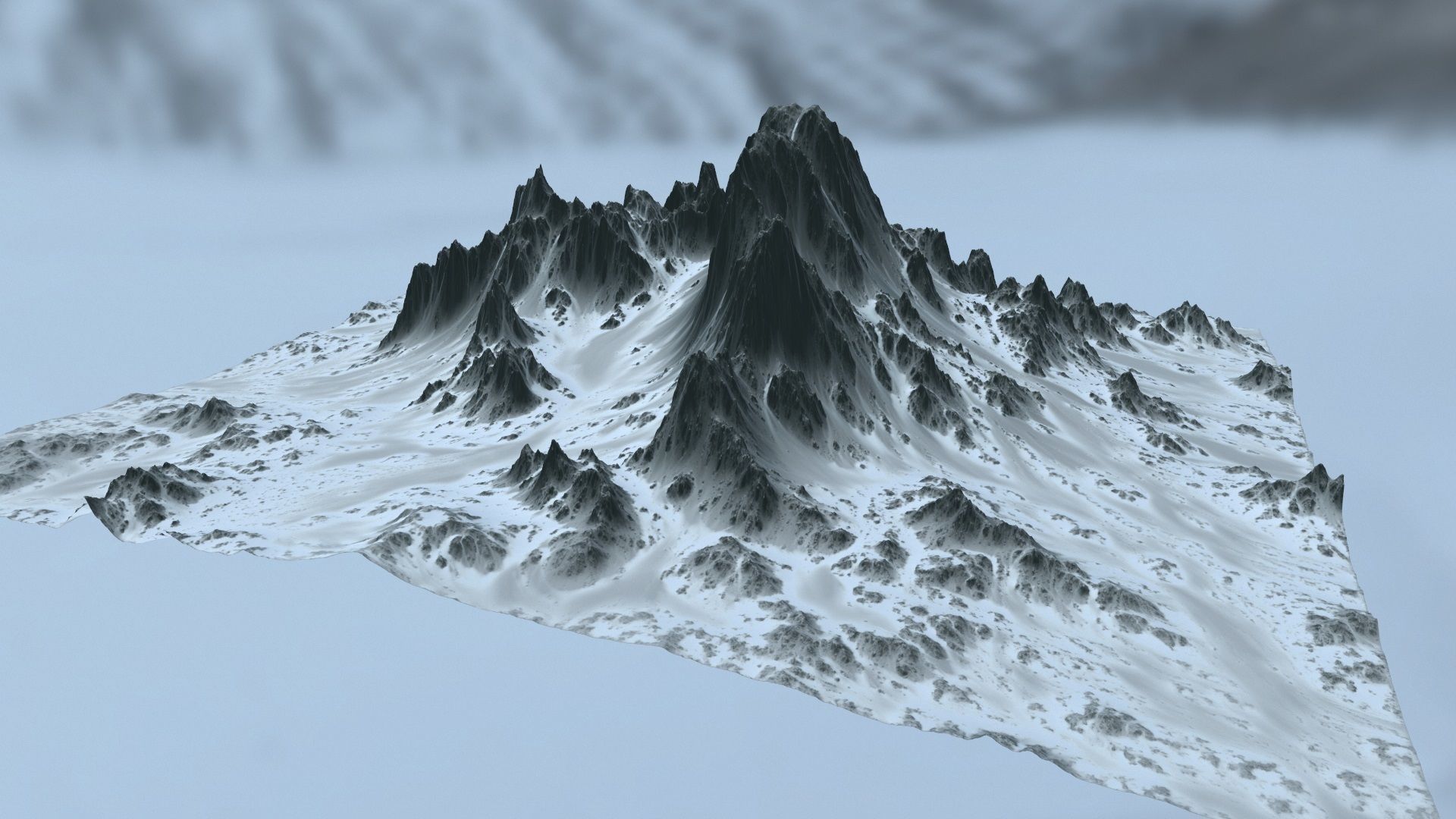 Snow Mountain Low-poly 3D model_9