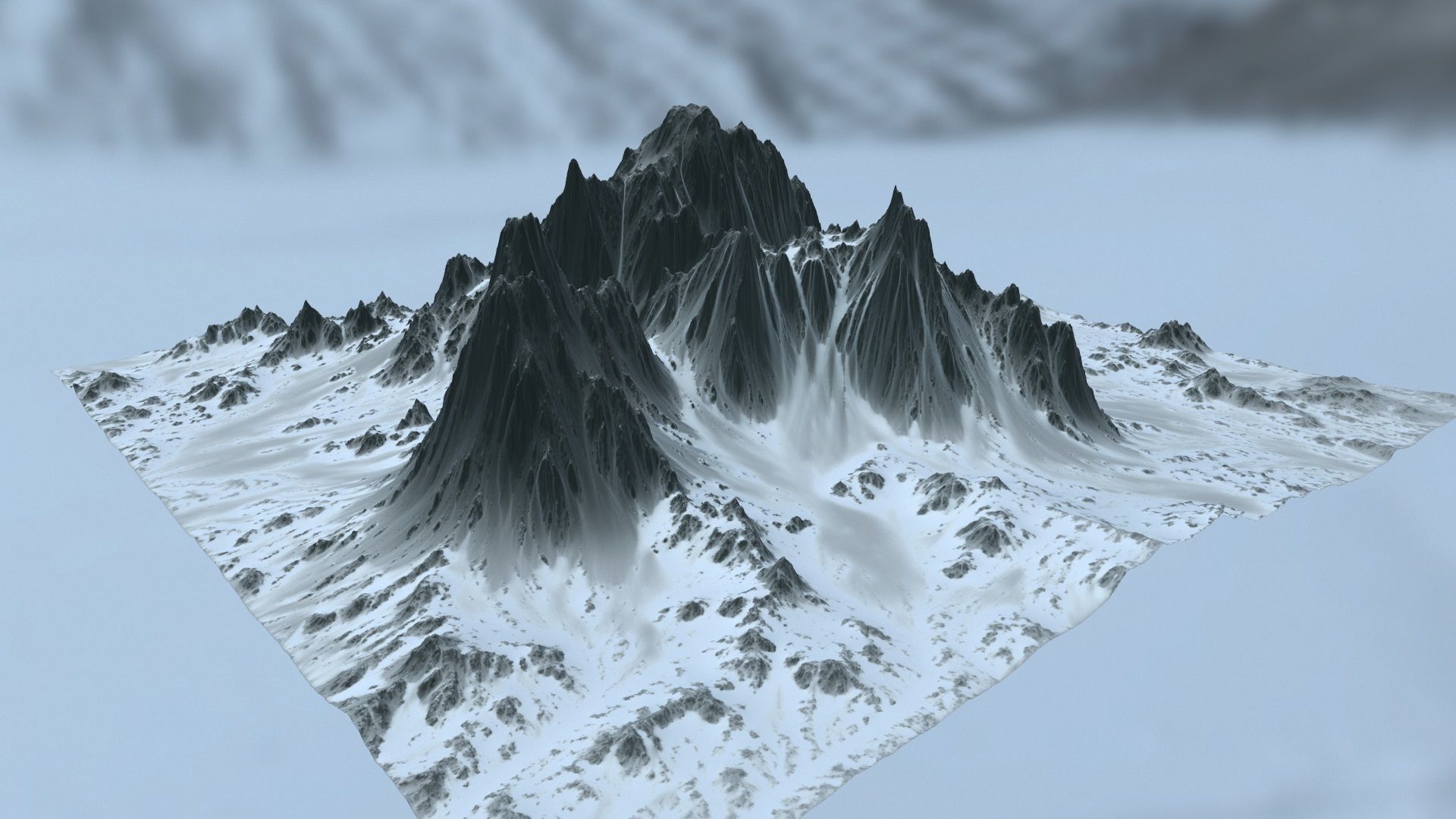 Snow Mountain Low-poly 3D model_16