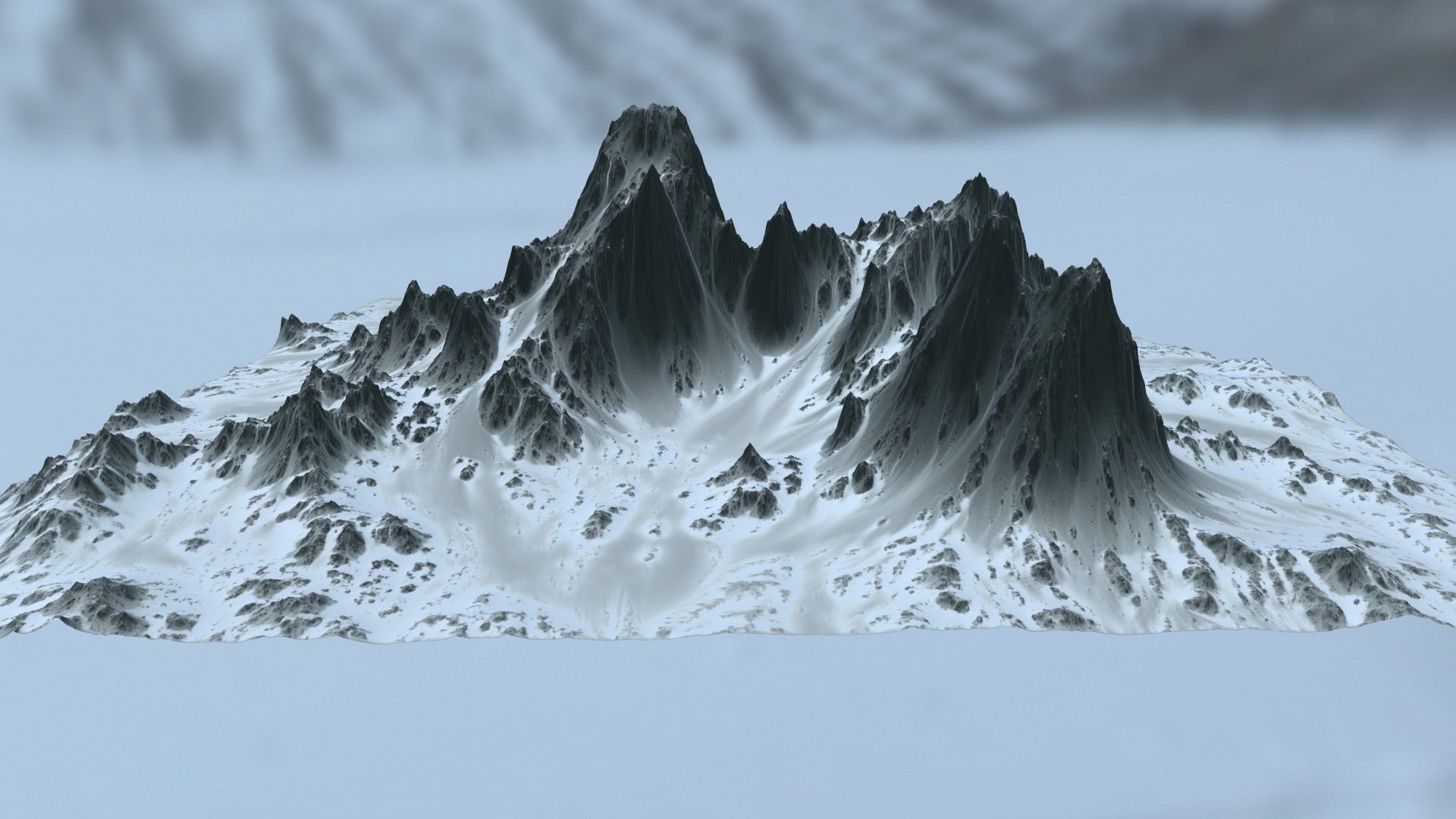 Snow Mountain Low-poly 3D model_5
