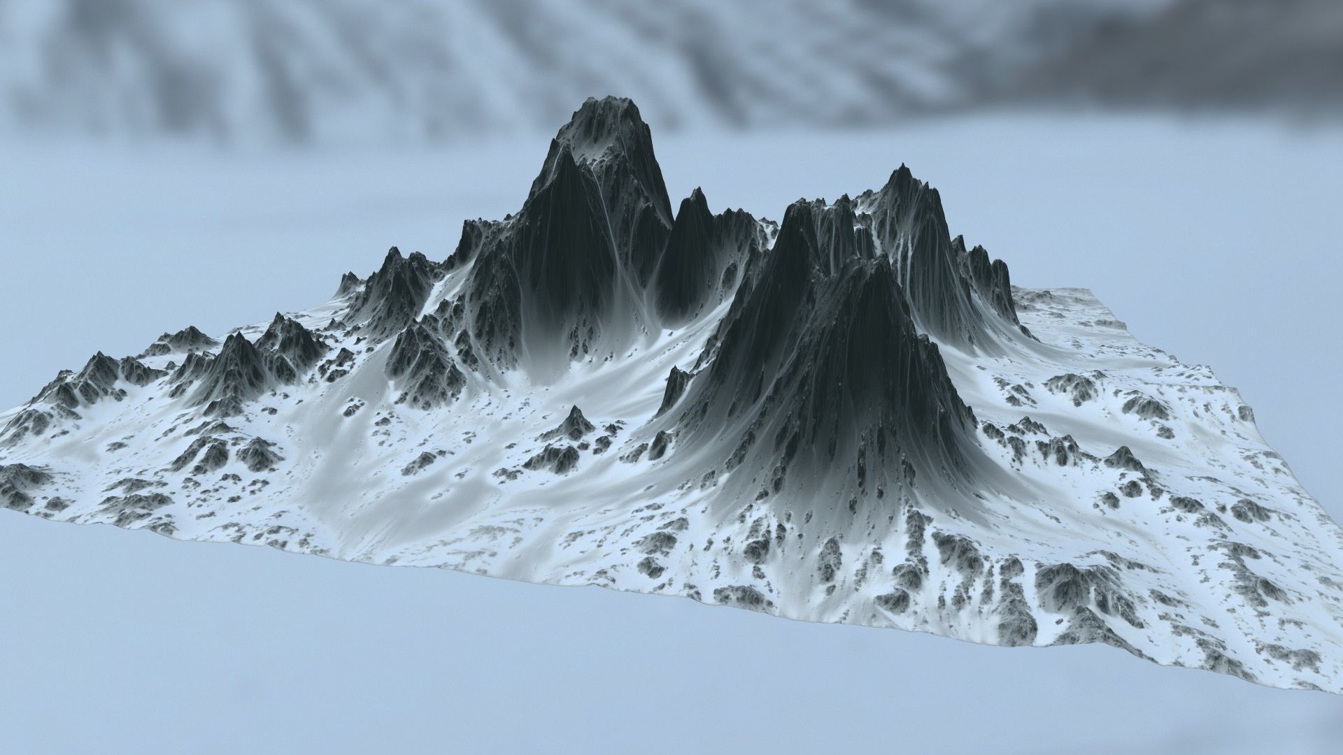Snow Mountain Low-poly 3D model_15