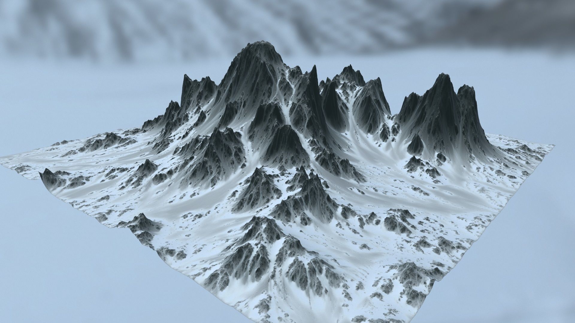 Snow Mountain Low-poly 3D model_7