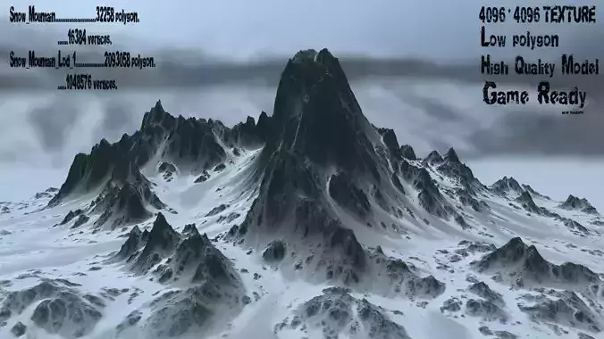 Snow Mountain Low-poly 3D model