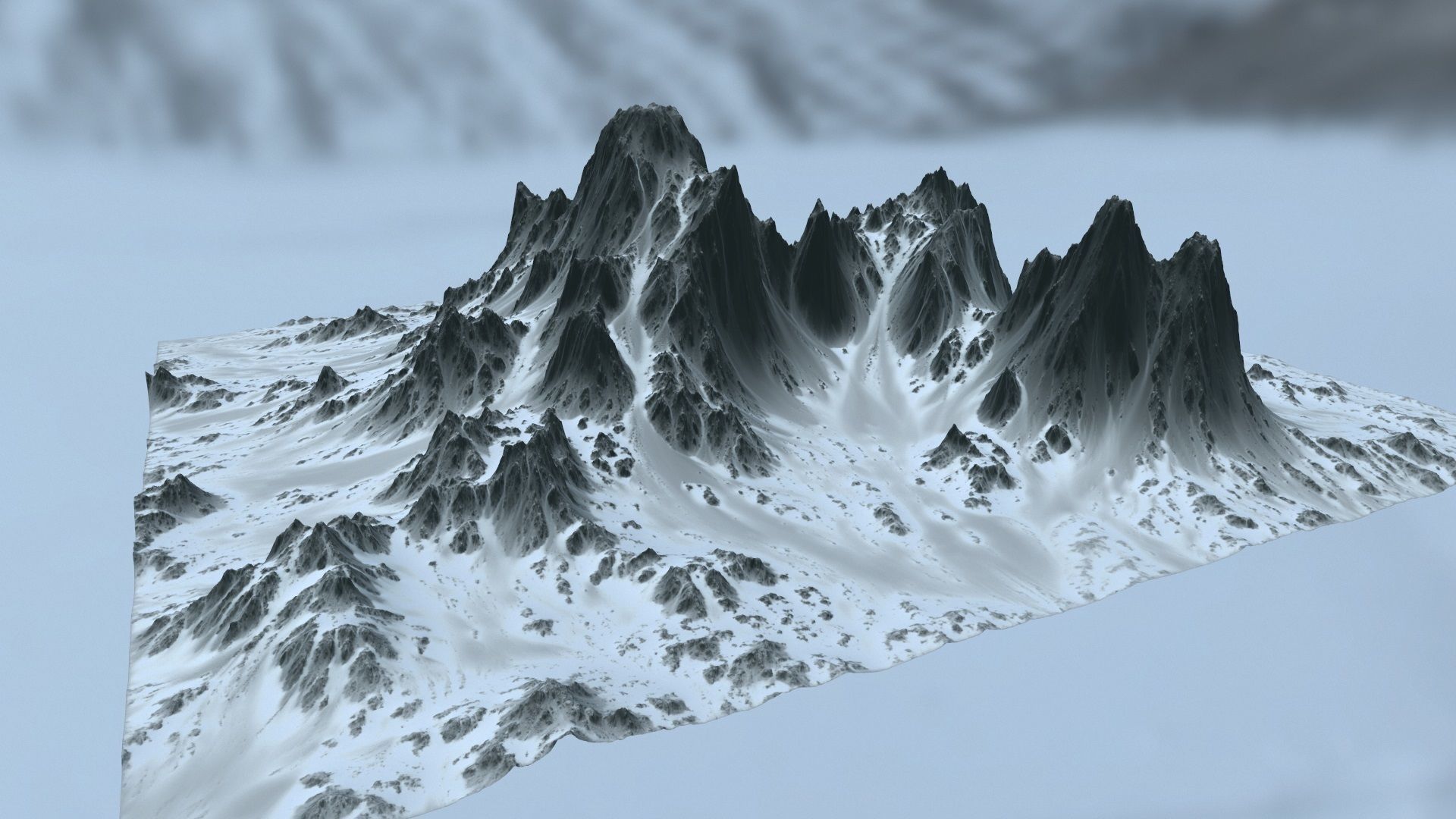 Snow Mountain Low-poly 3D model_6