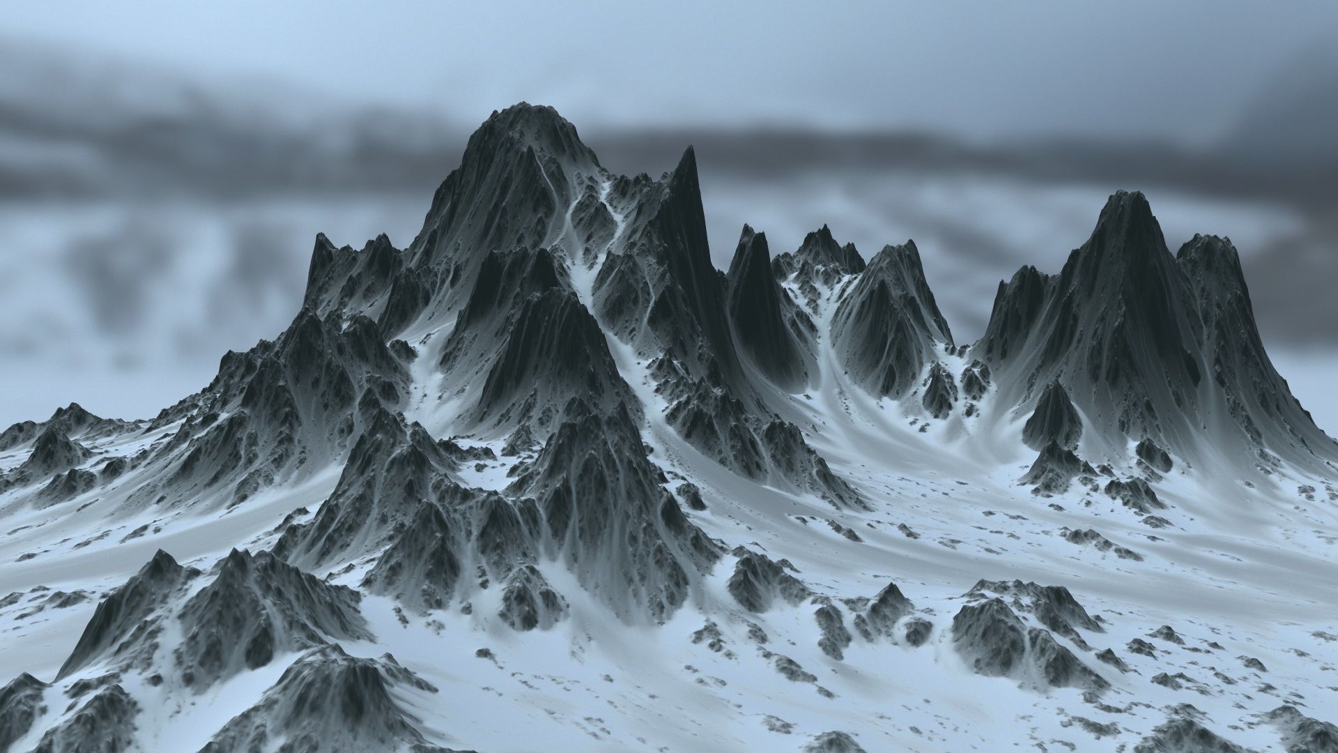 Snow Mountain Low-poly 3D model_4
