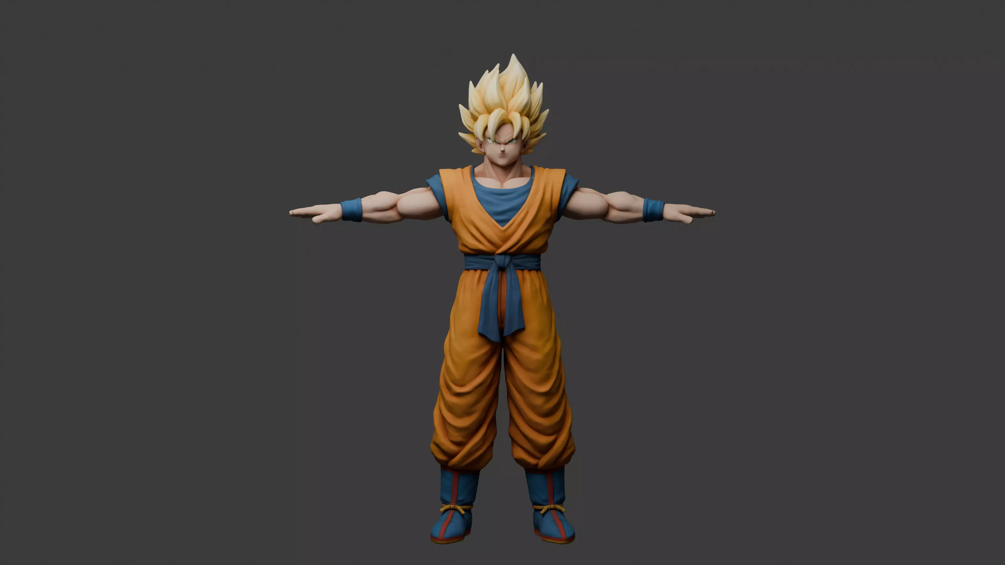 Super Powered Golden Warrior Character Free 3D model