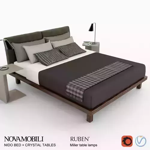 Novamobili Nido - Crystal table - Rubn Miller lamp