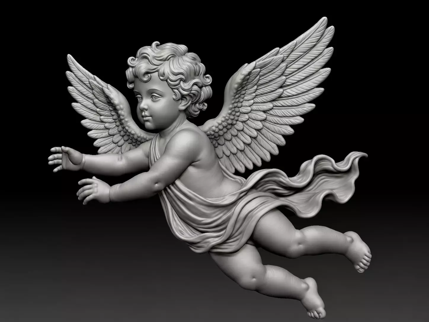 a cherub or flying baby angel 3D print model