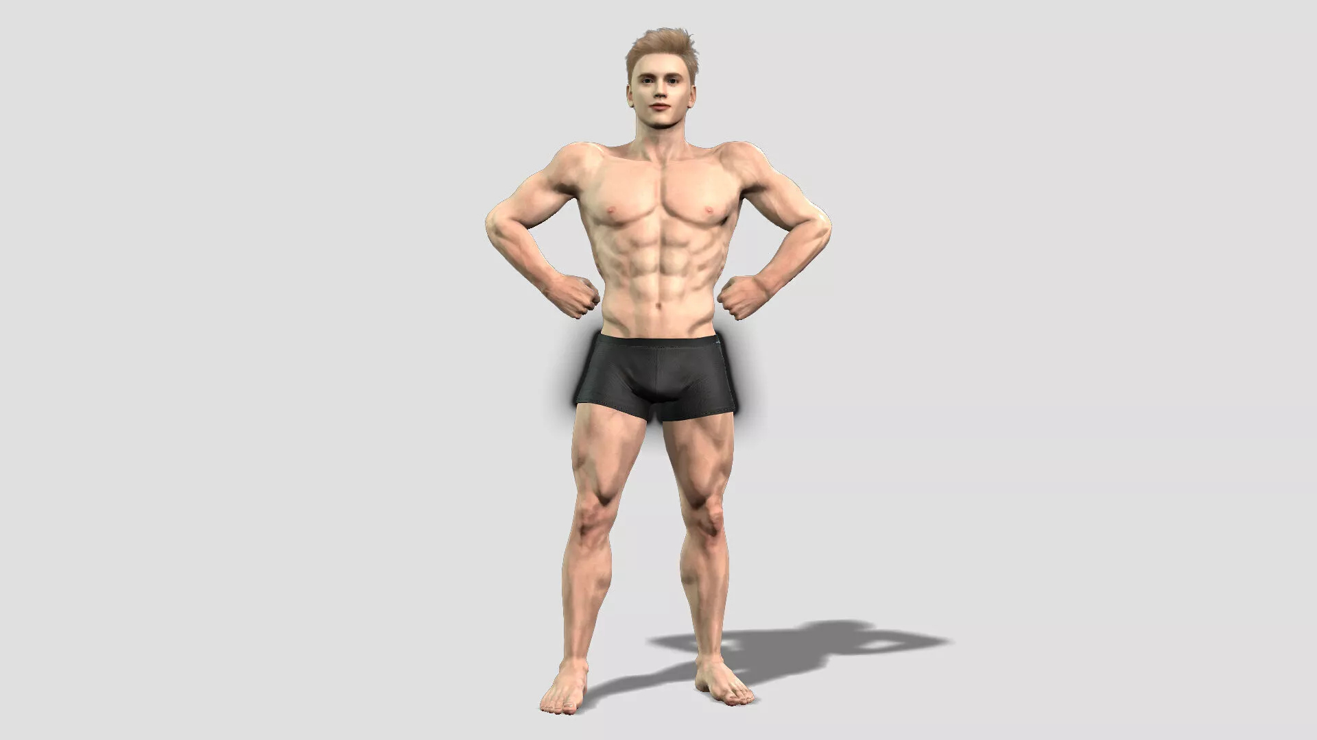 Strong Athletic Male Avatar Game Ready 3D model