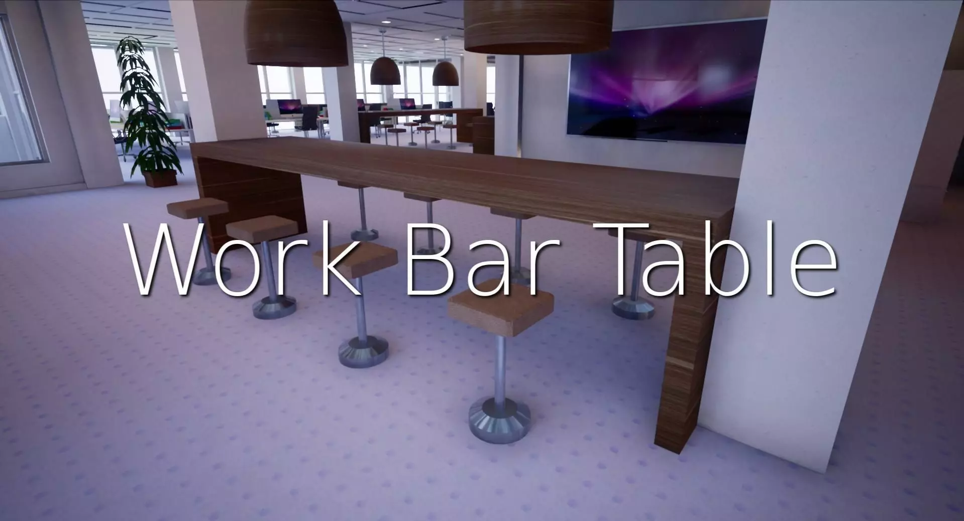 Work Bar Table SHC Quick Office Low-poly 3D model