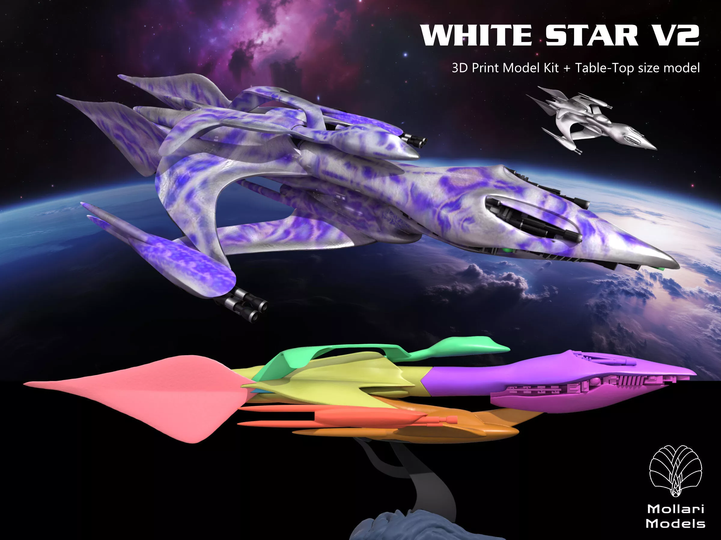 Babylon 5 - The WHITE STAR V2 3D print model