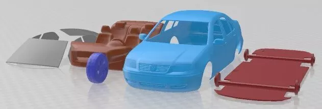 Volkswagen Jetta Sedan 2003 Printable Car 3D print model