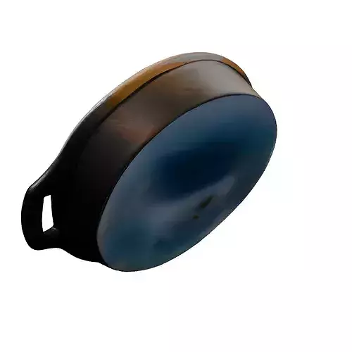 Realistic Cast Iron Cooking Pan 3D model 6